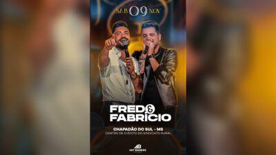 Imagem da notícia Fred e Fabrício fará grande show no dia 9 de novembro em Chapadão do Sul